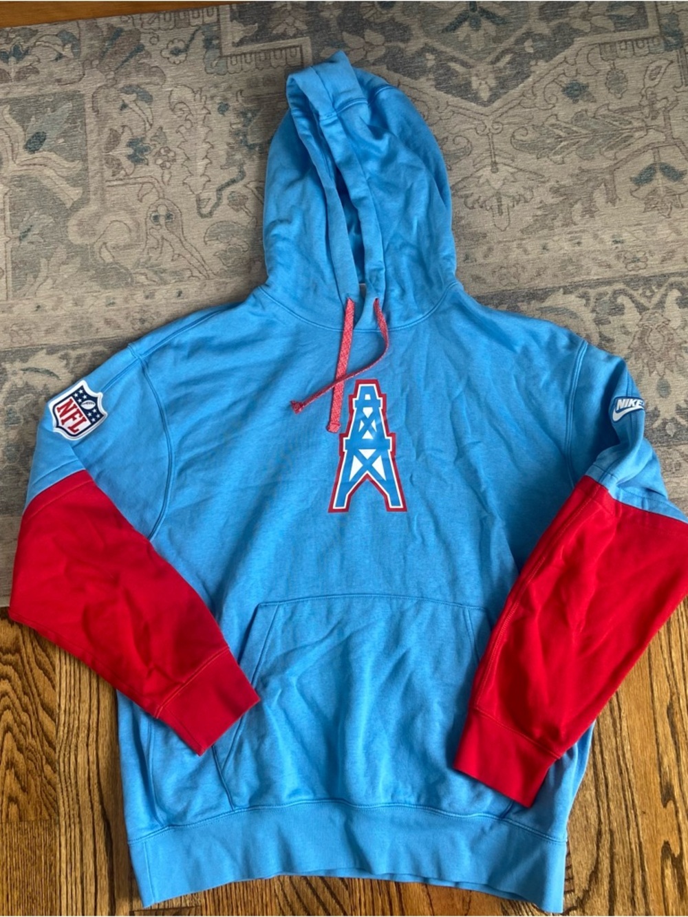 Nike Tennessee Titans Houston Oilers Hooded Sweatshirt Large NWOT